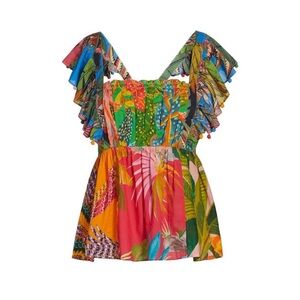 Farm Rio mixed print blouse